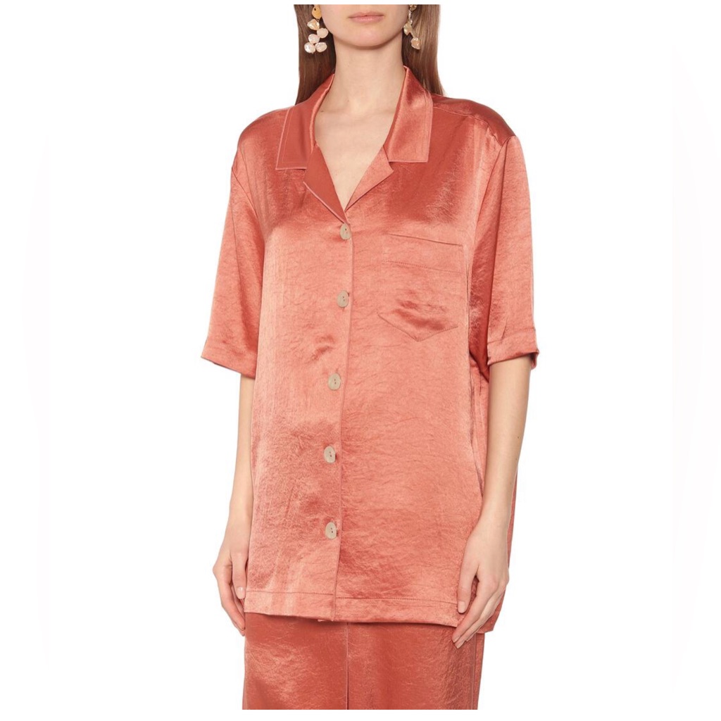 Nanushka Ella Satin Oversized Shirt S
